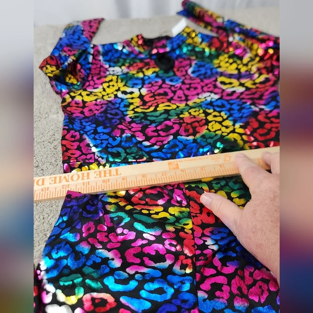 Child's Cat Rainbow Foil Jumpsuit Costume Small